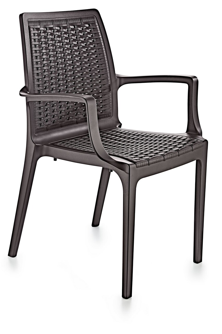 Scaun, Hanah Home, Rattan, 57x85x53 cm, Maro inchis - imagine 3